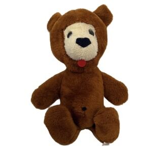 Vintage Animal Fair Inc. Plush Brown Teddy Bear Collectible 14 inches 1976